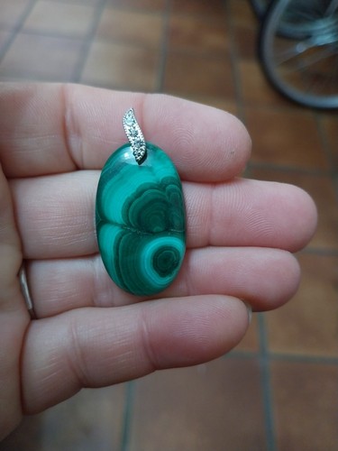 Pendentif malachite pierre - pendentif, de