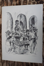 CHRISTIAN DE GASTYNE 1909-1969 TIRAGE MARCHE CROQUIS PROVENCE PROVENCAL 1970 g