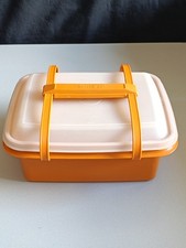 A2BC?️VINTAGE TUPPERWARE HERMÉTIQUE RETRO ORANGE ET BLANC TRES BON ETAT ?️