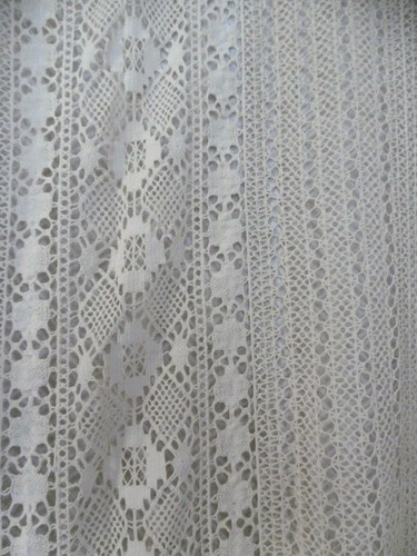 Rideau ancien crochet coton - rideau,