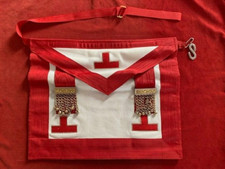 FRANC MACONNERIE -  TABLIER MACONNIQUE DE VENERABLE DE REAA - PENDELOQUES - GNLF