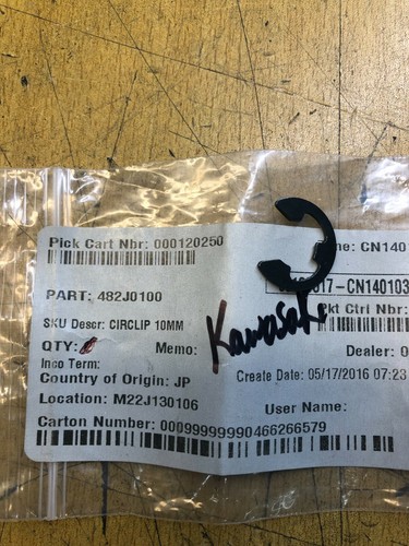 Circlip 10mm kawasaki - kawasaki, 482j0100