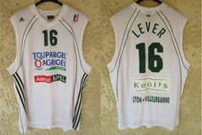 Maillot basket ASVEL LYON VILLEURBANNE 2006 porté par LEVER n°16 vintage LNB 3XL