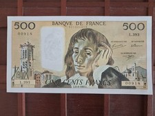  Billet 500 FRANCS PASCAL  SPL+  du 6-8-1992 Petit numéro ! RARE