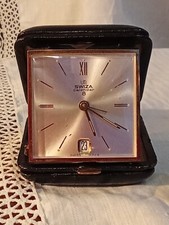 Ancien Réveil Voyage Collection Swiza Uti Swiss Calendar 8 Old Alarm Clock 