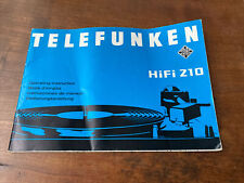 Ancien Mode D’emploi Platine Telefunken Hifi 210 Notice