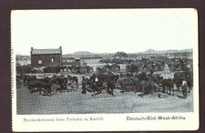 Carte postale colonnes de provisions allemandes du sud-ouest lors du...