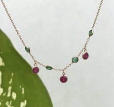 Collier goutte ronde rubis