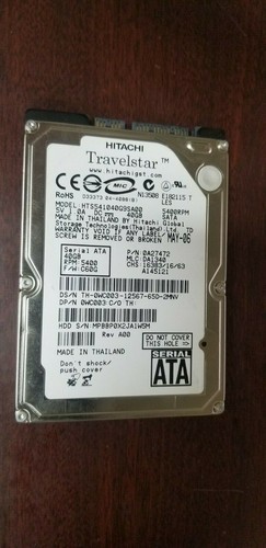 Hitachi hts541040g9sa00 40gb - hitachi,