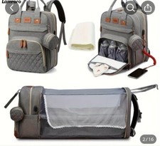 Sac à Dos de Change pour Bébé Sac à Langer Portable avec Lit Pliable