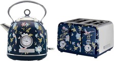 Ensemble bouilloire et grille-pain 4 tranches Laura Ashley Elveden bleu marine