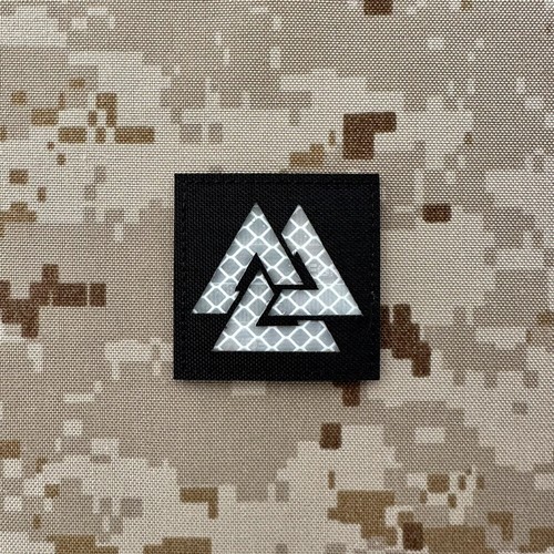 Valknut patch reflective black - valknut,