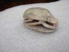 Amulette Scarabée pierre sculptée figurine ancienne  égyptien hiéroglyphique ,