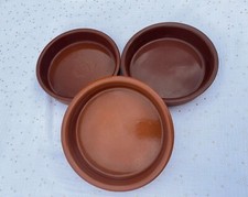 3x Plat assiette de cuisson traditionnel rustique espagnol en terre cuite 17cm