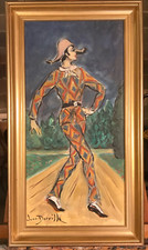 JEAN DORVILLE (1901-1986) Tableau Huile sur toile ARLEQUIN 60X30 cm