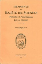 Livre ancien mémoires de la Société des Sciences de la Creuse 1983 book