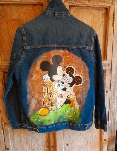 Blouson jean peint main - peint,