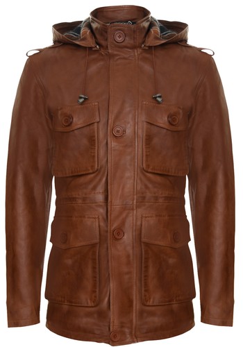Veste cuir marron pour - cuir,