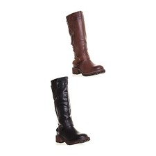 Femmes Genou Haut Bottes Équitation Avec Fermeture Éclair Côté Fauve Taille UK 3