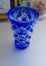 Cristal d'arques petit vase en cristal bleu taille Révèrence Neuf