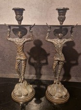 CHANDELIERS BOUGEOIRS ANCIENS BRONZE ITALIENS ARLEQUINS