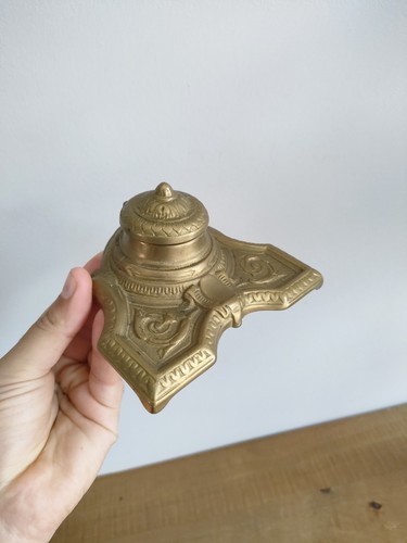 Ancien encrier bronze ou - encrier, en