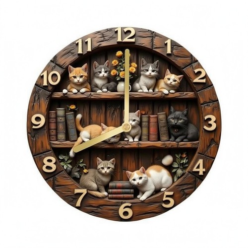 Horloge rétro chat - horloge, chiffres