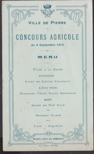 Menu ancien ville - menu,