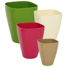 Plastique Pot de Fleurs à Cache-Pot Carré Crème/Beige / Vert/Rose 9-14cm