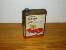 BIDON ANCIEN HUILE GARAGE " ESSO EXTRA MOTOR OIL