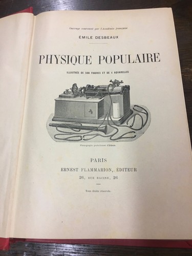 Livre ancien physique - ancien, "physique