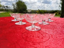 SERIE DE 6 VERRES COUPES A CHAMPAGNE CRISTAL DE BACCARAT GRAVES MODELE ARGENTINA