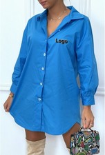 Chemise-robe bleu ,femme –