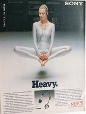 SONY vintage Print AD !! " The MDR-3 open-air headphones "