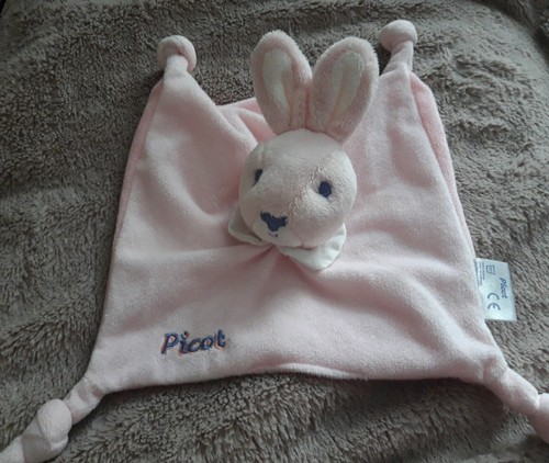 Petit doudou plat picot lapin - doudou,
