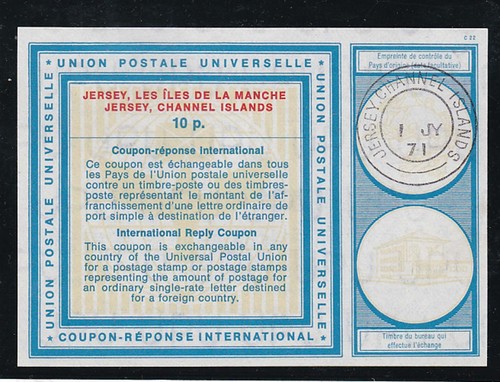 Jersey 1971 10p reply - 10p, coupon