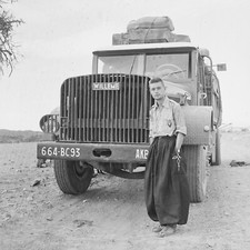 Tirage photo sur papier  argentique militaire camion Algerie 1950 50x50cm