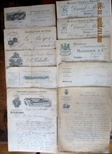 Lot de 10 factures anciennes