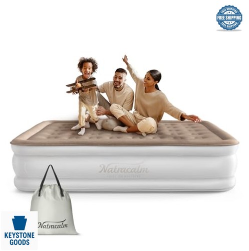 Queen air mattress with built - queen,
