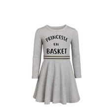 Robe fille grise motif