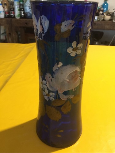 Vase verre bleu cobalt - vase,
