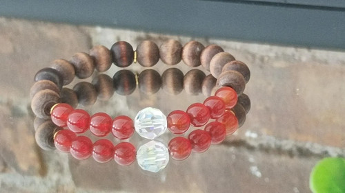 Bracelet cornaline bois - bracelet, de