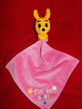 Doudou Peluche Kangourou Orange Mouchoir Rose Future Star Walibi