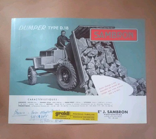 Sambron dumper d18 chantiers - sambron,