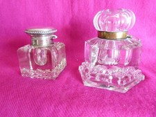 LOT DE 2 ENCRIERS CRISTAL TBE