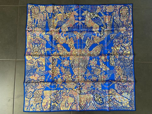 Foulard carré hermès soie - carré, en