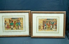 PAIRE DE CADRES  SOUS VERRES humoristiques signés  M .JYLBERT   