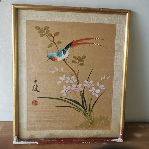Peinture ancienne sur soie