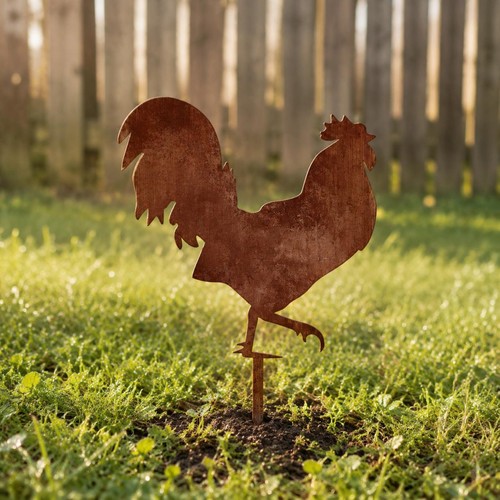 Ornement coq fer patine - ornement, en