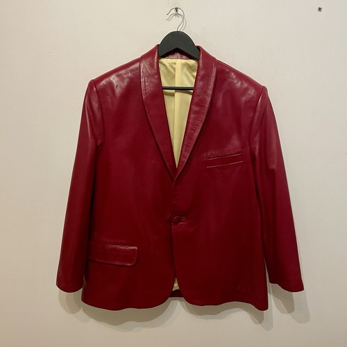 Blazer vintage cuir rouge - vintage,